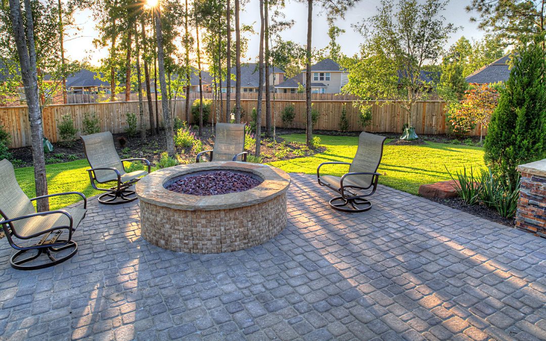 Outdoor flooring on a backyard patio