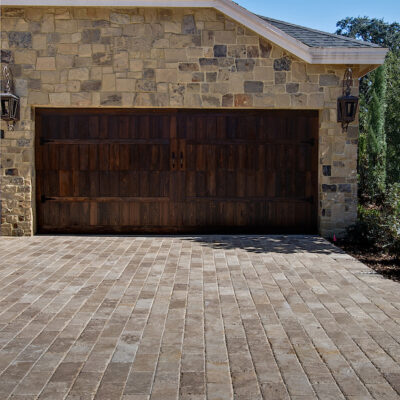 French Country paver driveway