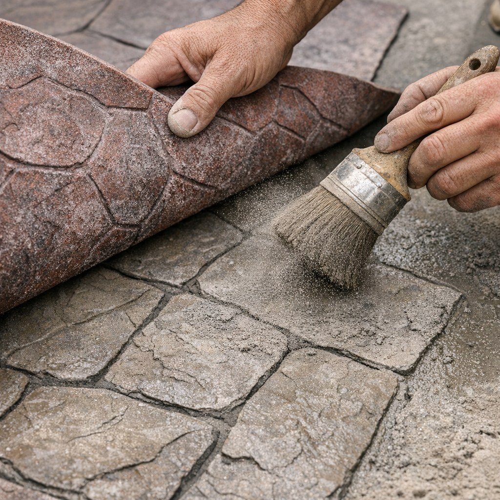 Coronado Exteriors finishing stamped concrete