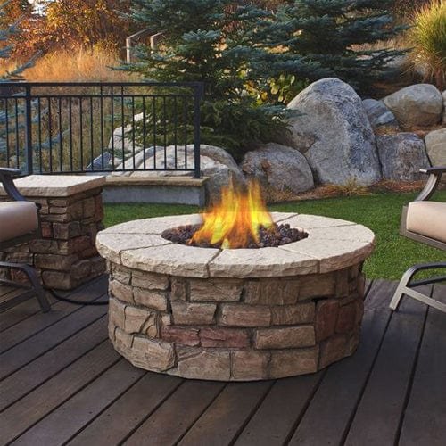 Stone material for outdoor fireplaces